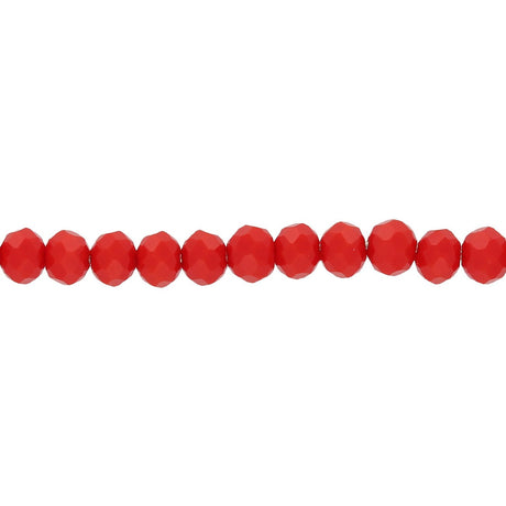 Rondellen aus facettiertem Glas 4x3 mm - Fire Brick - PerlineBeads
