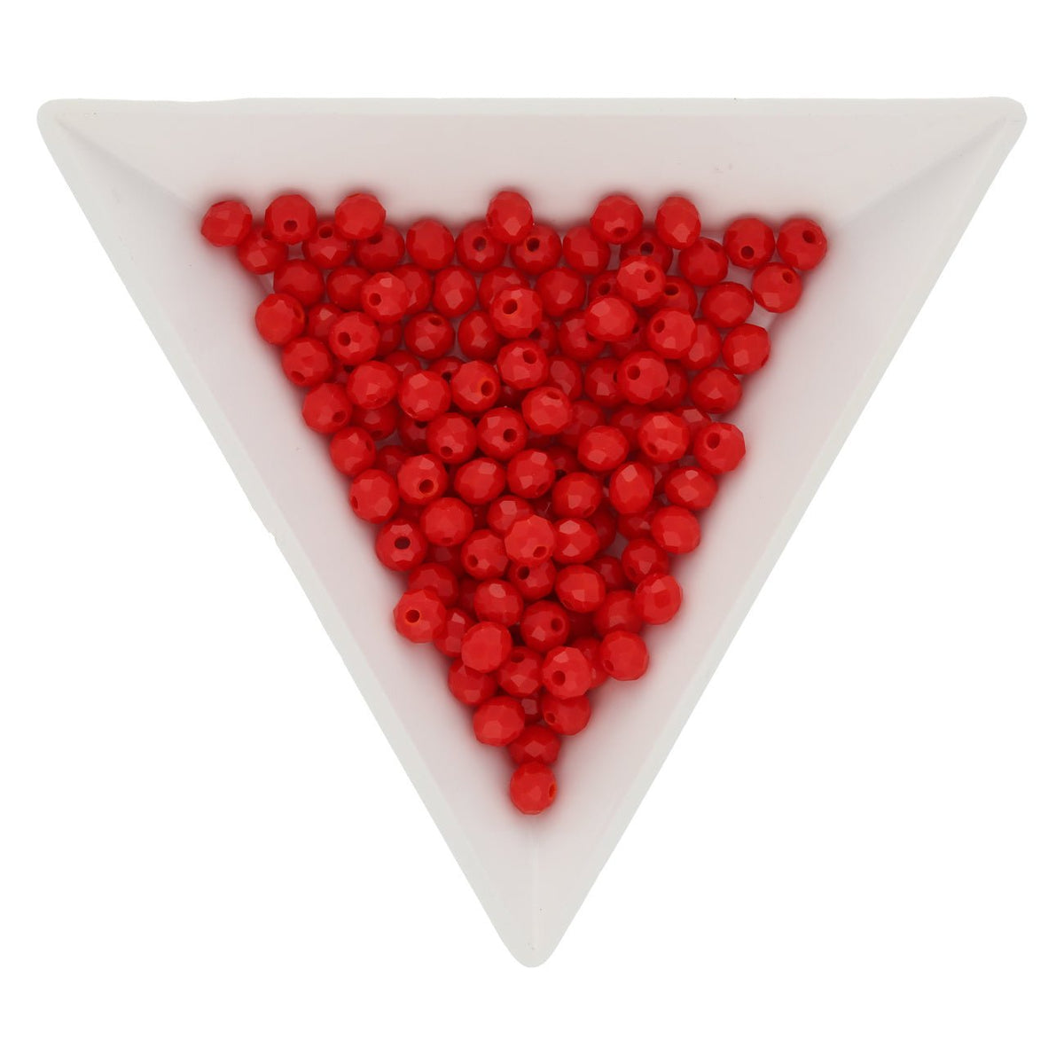 Rondellen aus facettiertem Glas 4x3 mm - Fire Brick - PerlineBeads