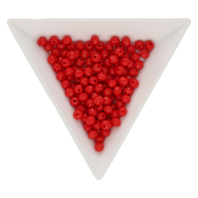 Rondellen aus facettiertem Glas 4x3 mm - Fire Brick - PerlineBeads