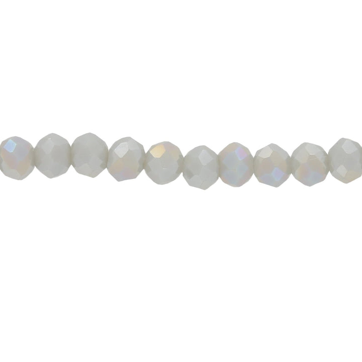 Rondellen aus facettiertem Glas 4x3 mm - Gainsboro - PerlineBeads