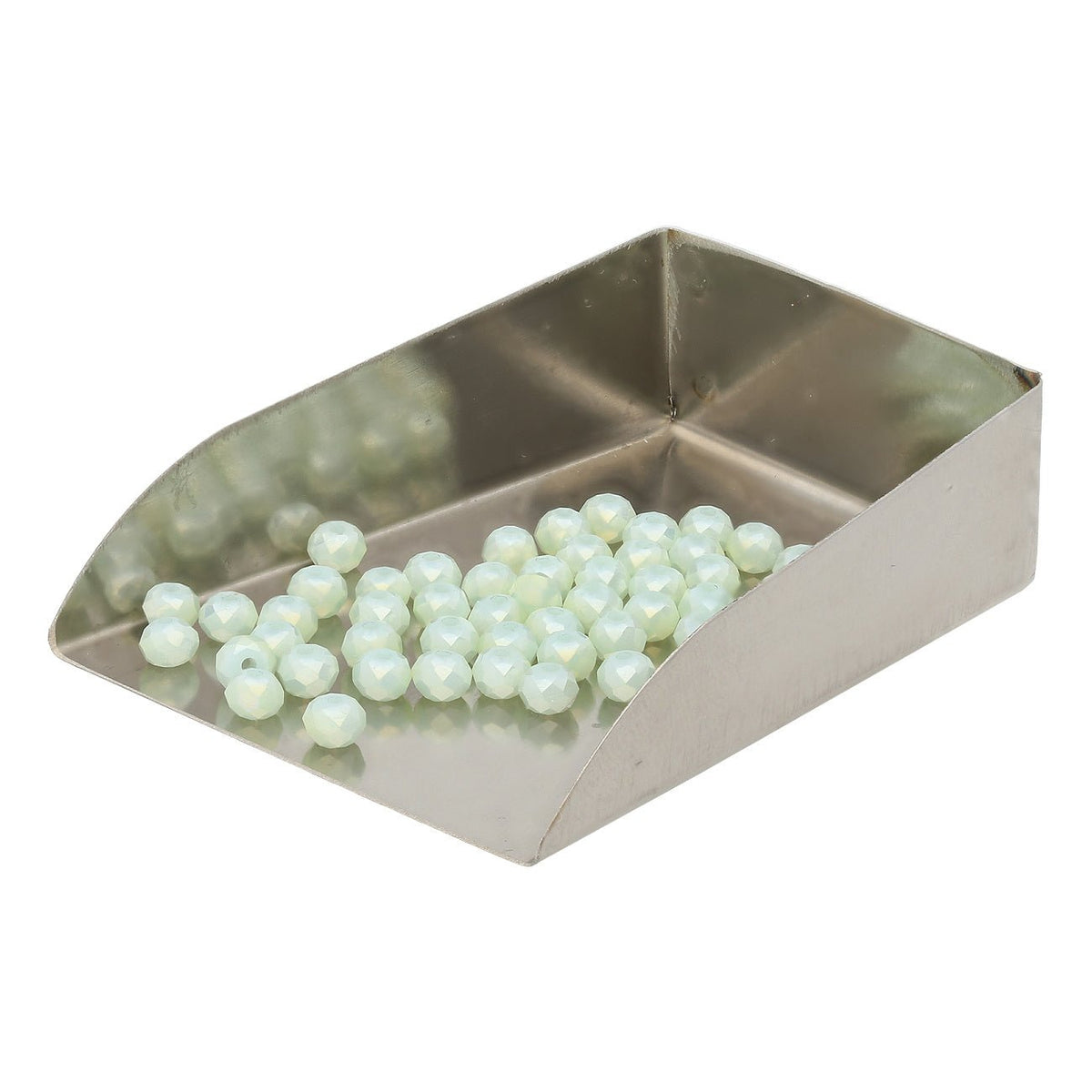 Rondellen aus facettiertem Glas 4x3 mm - Light Green - PerlineBeads