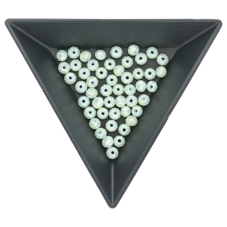 Rondellen aus facettiertem Glas 4x3 mm - Light Green - PerlineBeads