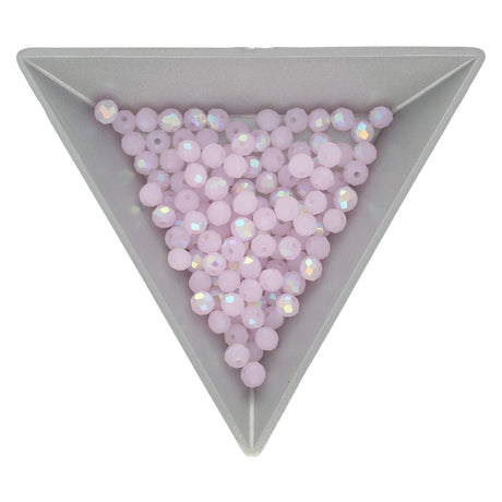 Rondellen aus facettiertem Glas 4x3 mm - Pink AB - PerlineBeads