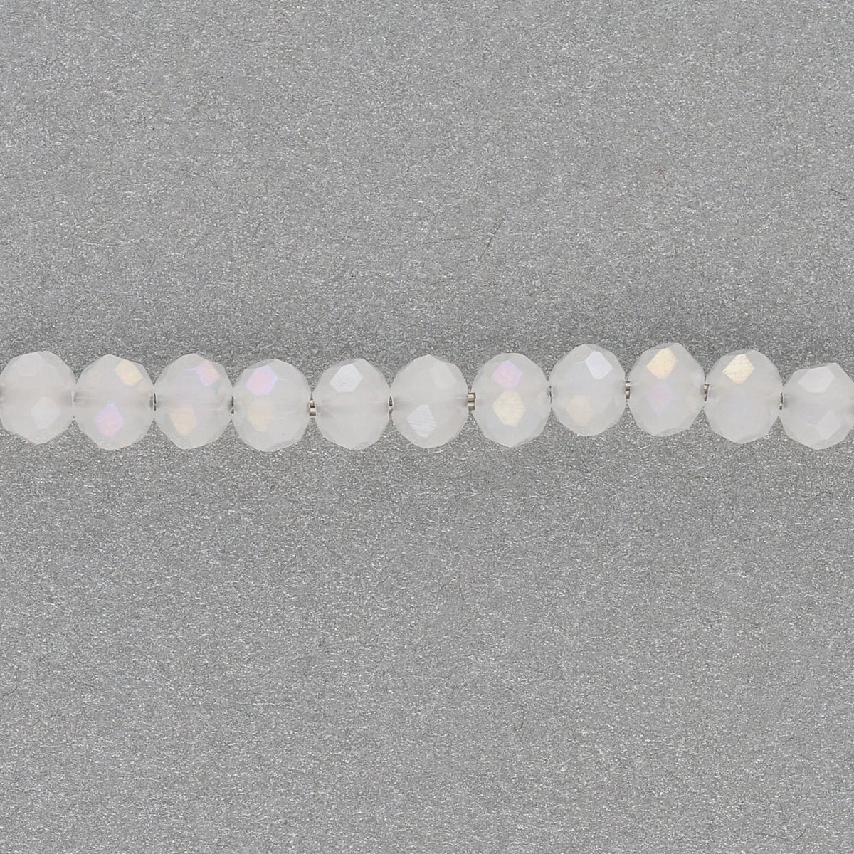 Rondellen aus facettiertem Glas 4x3 mm - Snow - PerlineBeads