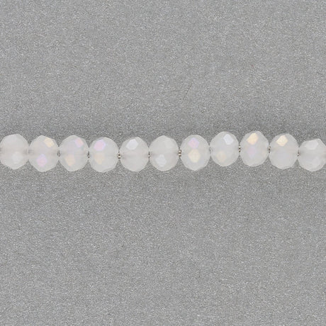 Rondellen aus facettiertem Glas 4x3 mm - Snow - PerlineBeads