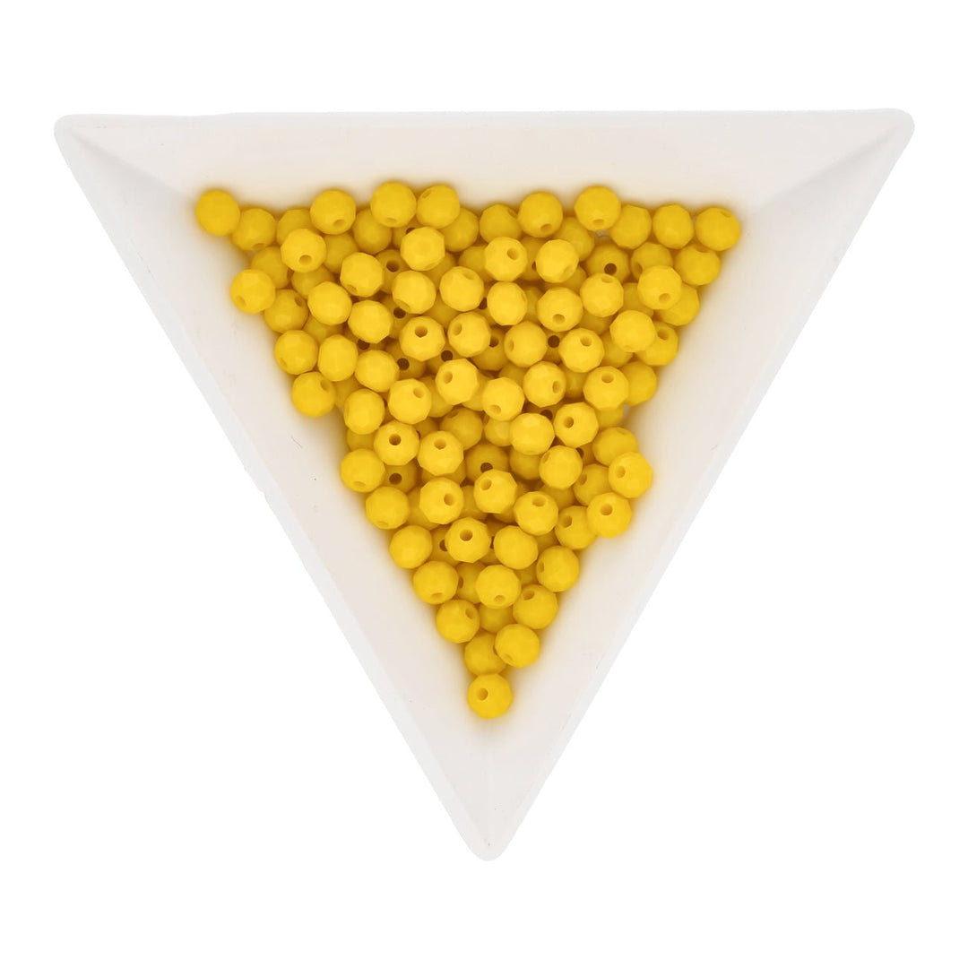 Rondellen aus facettiertem Glas 4x3 mm - Yellow - PerlineBeads