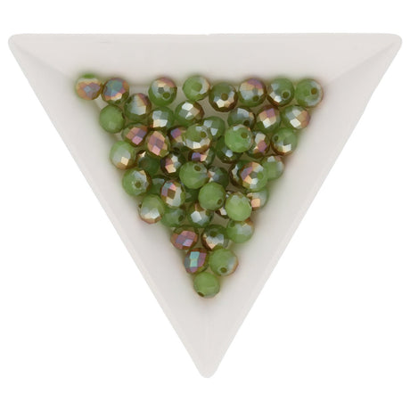 Rondellen aus facettiertem Glas 6x4 mm - Dark Khaki - PerlineBeads