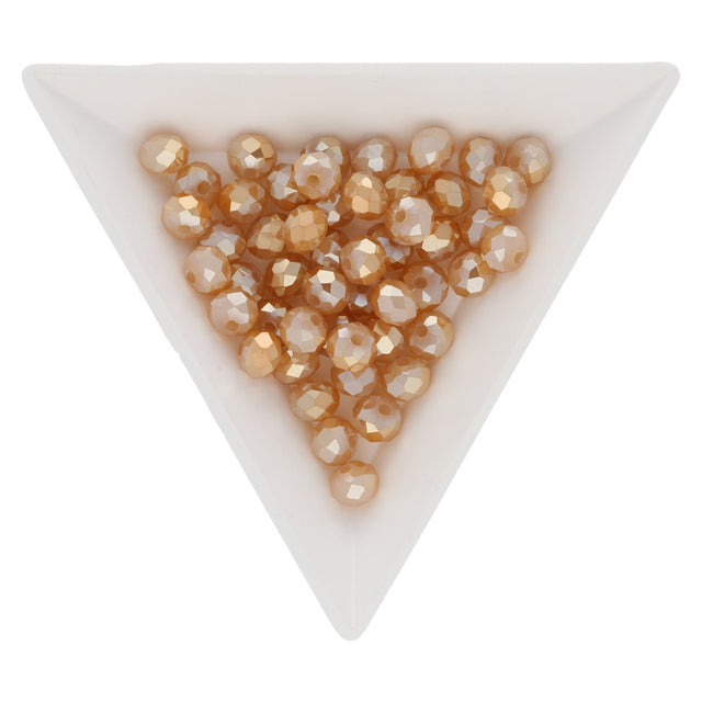Rondellen aus facettiertem Glas 6x4 mm - Light Brown - PerlineBeads