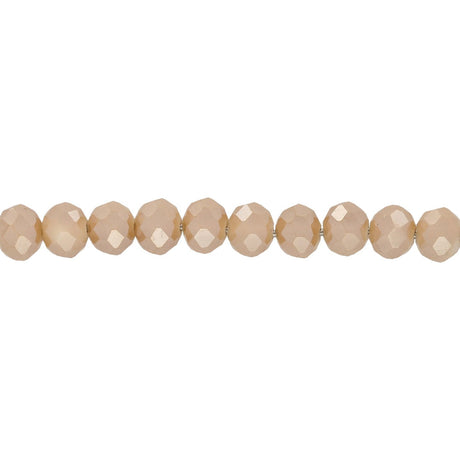 Rondellen aus facettiertem Glas 6x5 mm - Camel - PerlineBeads