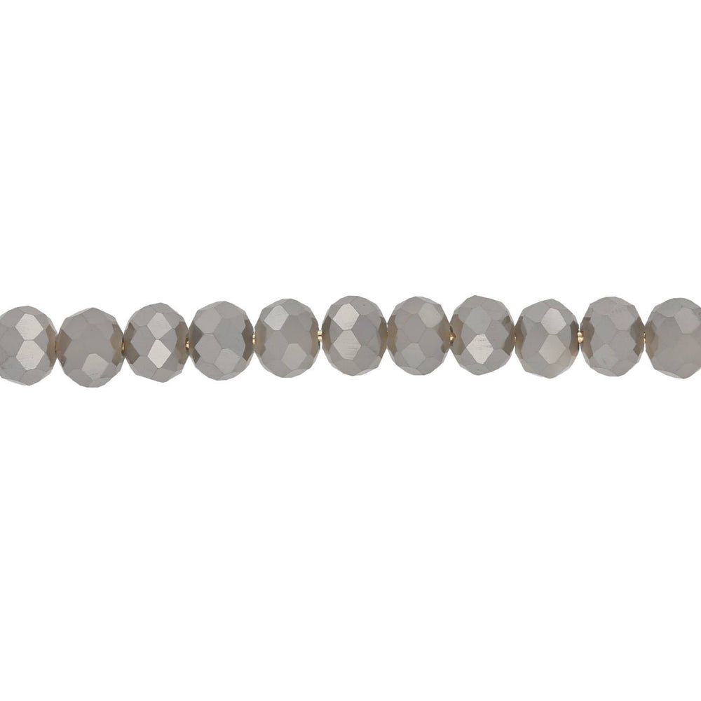Rondellen aus facettiertem Glas 6x5 mm - Dark Grey - PerlineBeads