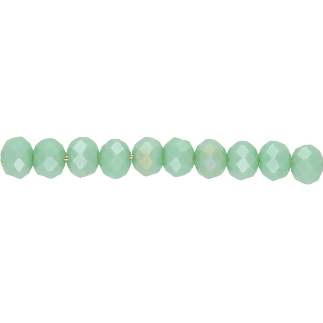 Rondellen aus facettiertem Glas 6x5 mm - Dark Turquoise - PerlineBeads