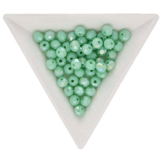 Rondellen aus facettiertem Glas 6x5 mm - Dark Turquoise - PerlineBeads