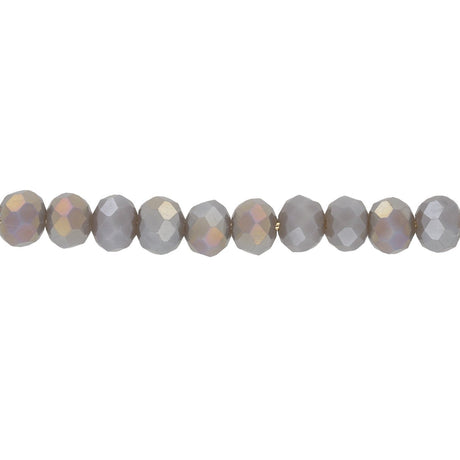 Rondellen aus facettiertem Glas 6x5 mm - Gray - PerlineBeads