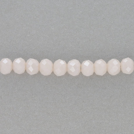 Rondellen aus facettiertem Glas 6x5 mm - Linen - PerlineBeads