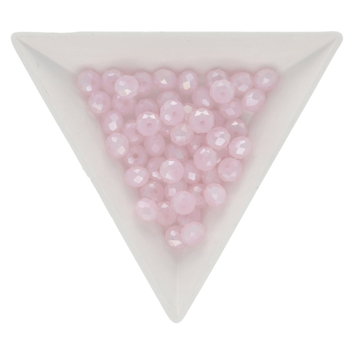 Rondellen aus facettiertem Glas 6x5 mm - Misty Rose - PerlineBeads