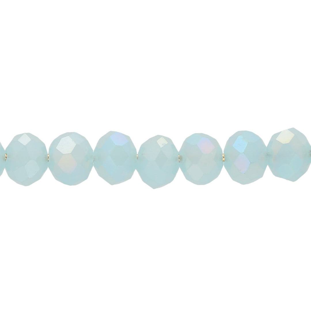 Rondellen aus facettiertem Glas 6x5 mm - Pale Turquoise - PerlineBeads