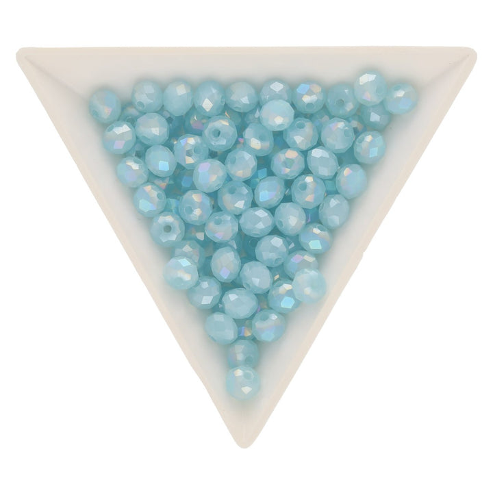 Rondellen aus facettiertem Glas 6x5 mm - Pale Turquoise - PerlineBeads