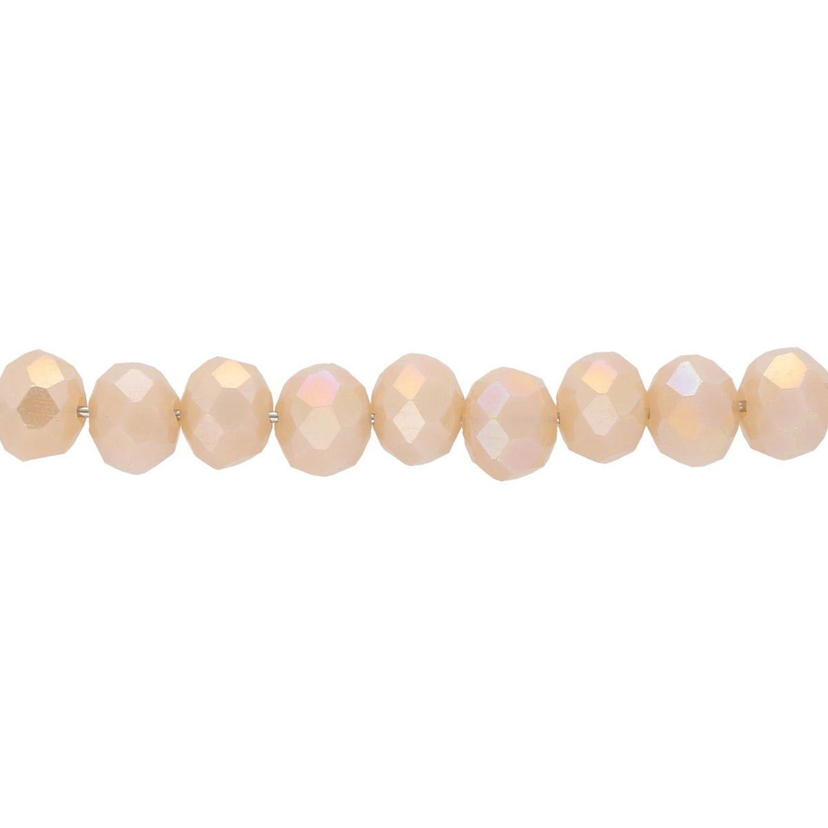 Rondellen aus facettiertem Glas 6x5 mm - Peach Puff - PerlineBeads