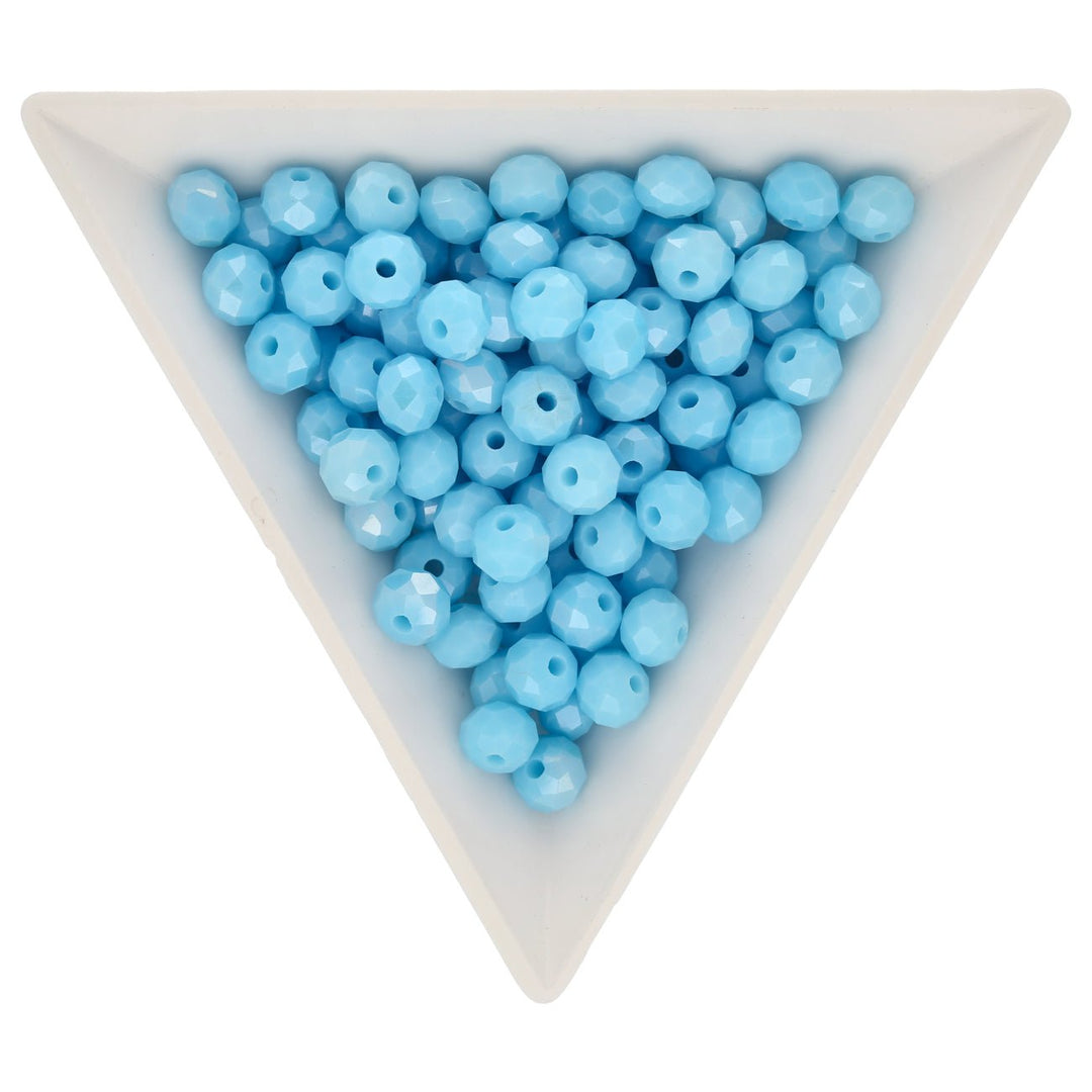 Rondellen aus facettiertem Glas 6x5 mm - Sky Blue - PerlineBeads