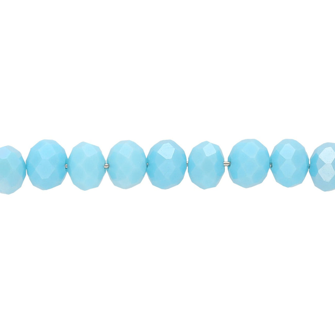 Rondellen aus facettiertem Glas 6x5 mm - Sky Blue - PerlineBeads