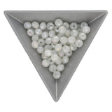 Rondellen aus facettiertem Glas 6x5 mm - Snow - PerlineBeads