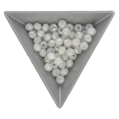 Rondellen aus facettiertem Glas 6x5 mm - Snow - PerlineBeads