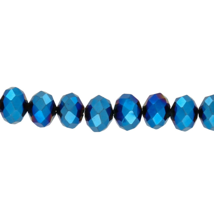 Rondellen aus facettiertem Glas 8x6 mm - Blau - PerlineBeads