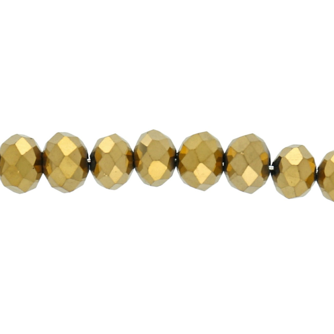 Rondellen aus facettiertem Glas 8x6 mm - Gold - PerlineBeads