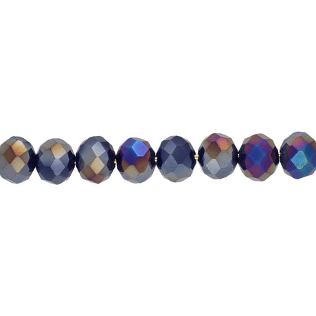 Rondellen aus facettiertem Glas 8x6 mm - Mauve - PerlineBeads