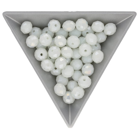 Rondellen aus facettiertem Glas 8x6 mm - White - PerlineBeads