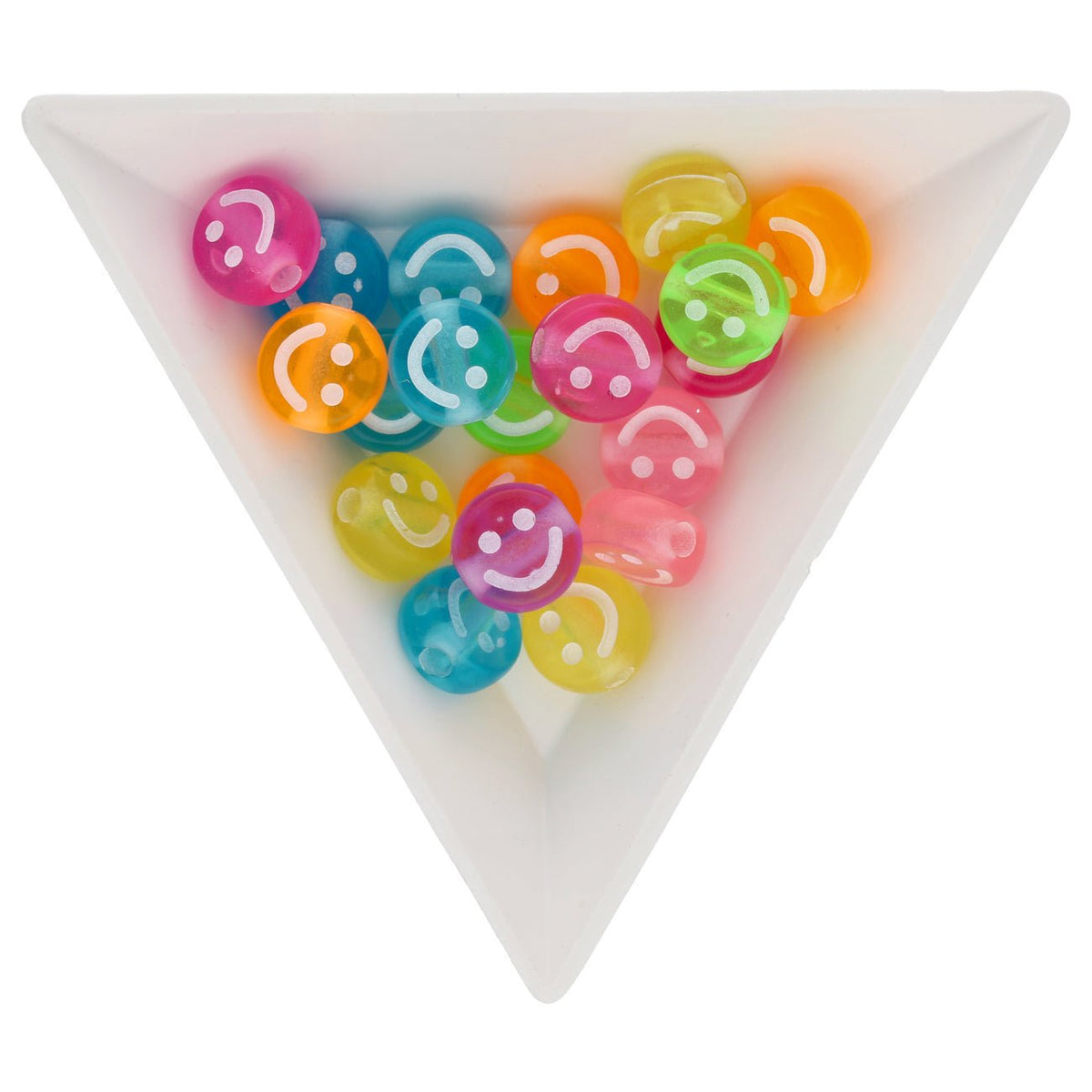 Runde flache Acrylperle - Smiley