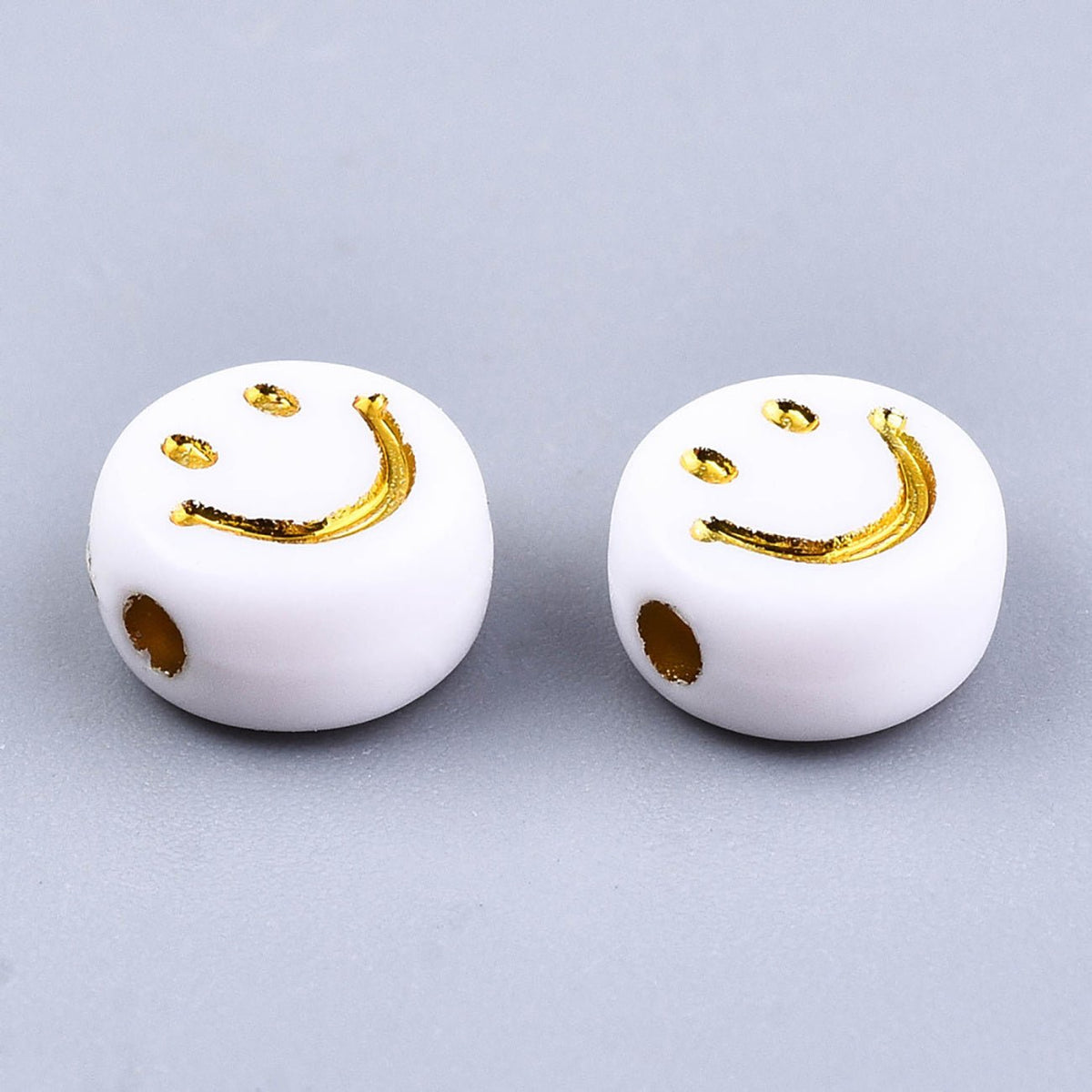 Runde flache Acrylperle - Smiley - PerlineBeads