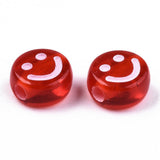 Runde flache Acrylperle - Smiley - PerlineBeads