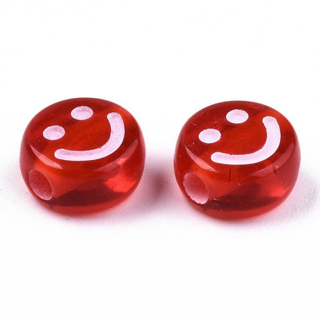 Runde flache Acrylperle - Smiley - PerlineBeads