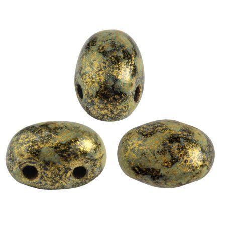 Samos® par Puca® - Metallic Mat Old Gold Spotted - PerlineBeads