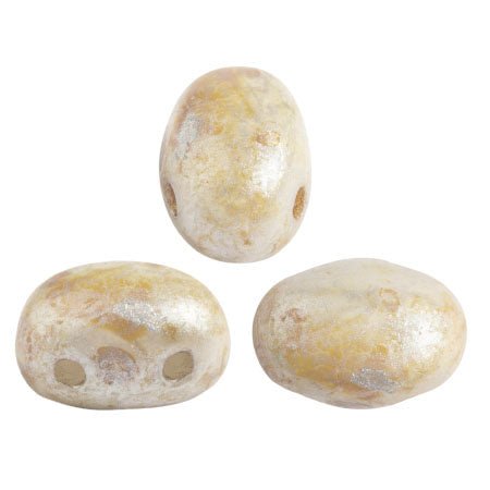 Samos® par Puca® - Opaque Ivory Spotted - PerlineBeads