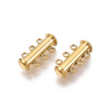 Schiebeverschluss für 3 Stränge - Edelstahl – Farbe Gold - PerlineBeads