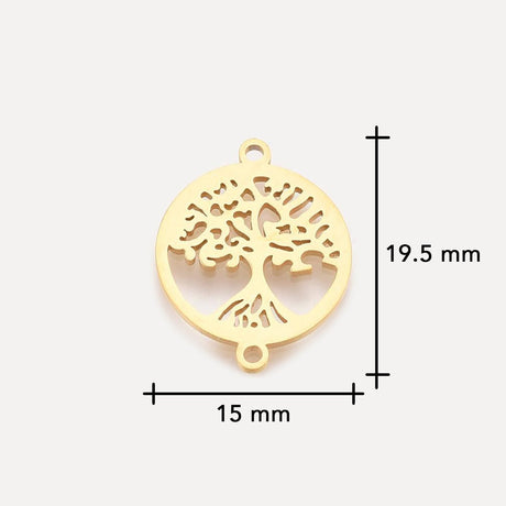 Schmuckverbinder "Baum des Lebens" – Farbe Gold - PerlineBeads