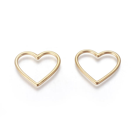 Schmuckverbinder Herz – Edelstahl - Farbe Gold - PerlineBeads