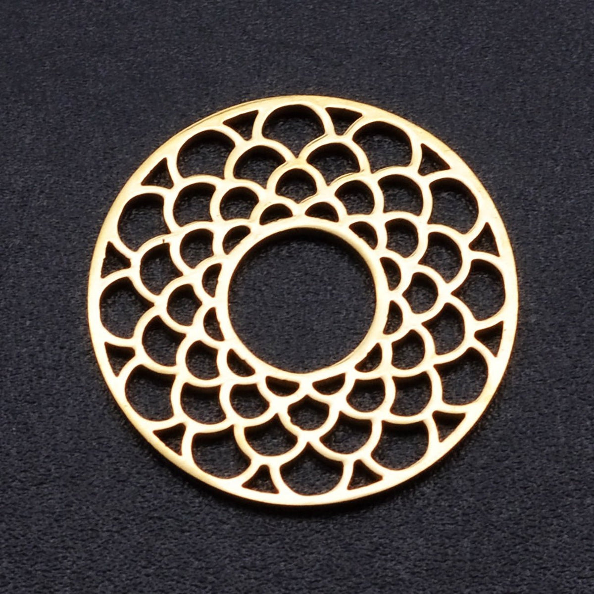 Schmuckverbinder "Mandala" - 17.5 mm – Farbe Gold - PerlineBeads