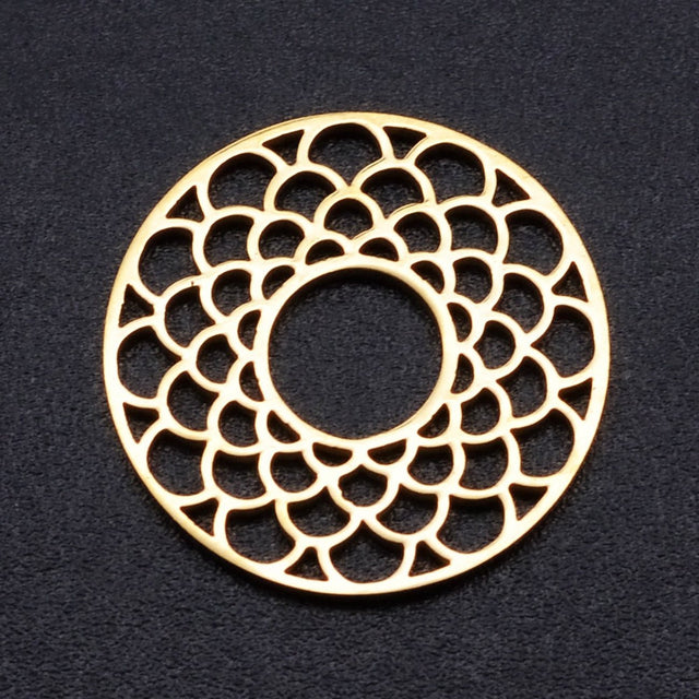 Schmuckverbinder "Mandala" - 17.5 mm – Farbe Gold - PerlineBeads