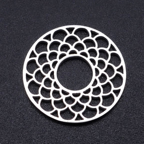 Schmuckverbinder "Mandala" -17.5 mm – Farbe Stahl - PerlineBeads