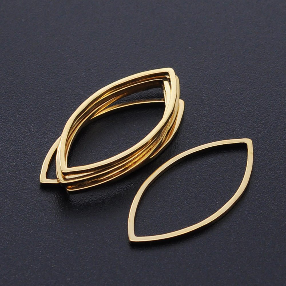 Schmuckverbinder Navette-Form 27x13 mm – Farbe Gold - PerlineBeads