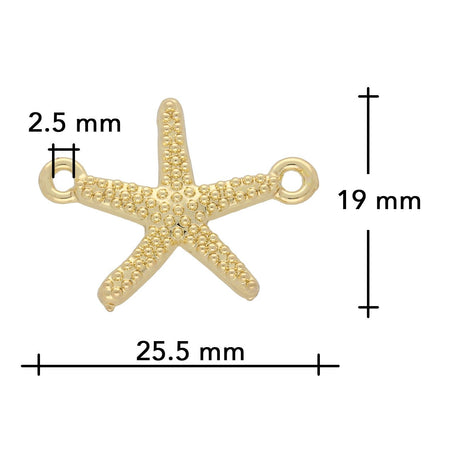 Schmuckverbinder "Seestern" – Farbe Gold - PerlineBeads