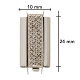 Schmuckverschluss Beadslide Cross Hatch 10x24 mm - versilbert - PerlineBeads