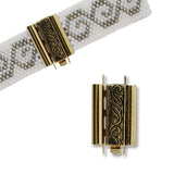Schmuckverschluss Beadslide Swirl Design 10x18 mm - vergoldet - PerlineBeads
