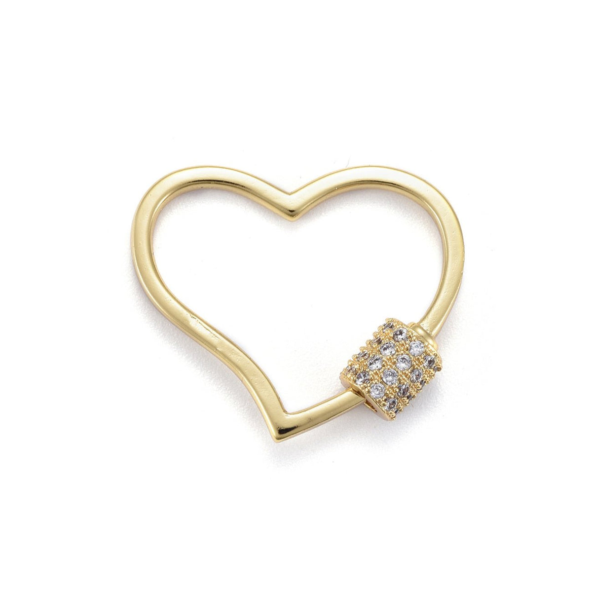 Schraubverschluss in Herzform - Micro Pavé Cubic Zirconia - PerlineBeads