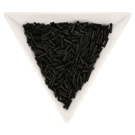 Slender Bugle 6 mm – Matte Black - PerlineBeads