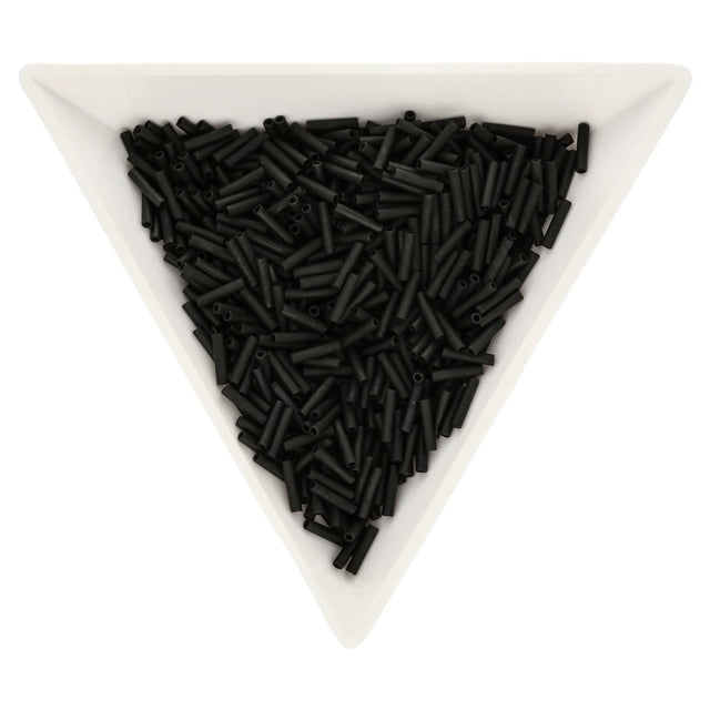 Slender Bugle 6 mm – Matte Black - PerlineBeads