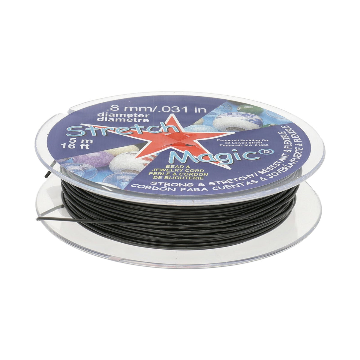 Stretch Magic 0.8 mm - Schwarz - PerlineBeads